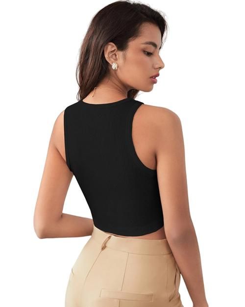 Trendy Solid Polyester Cotton Top