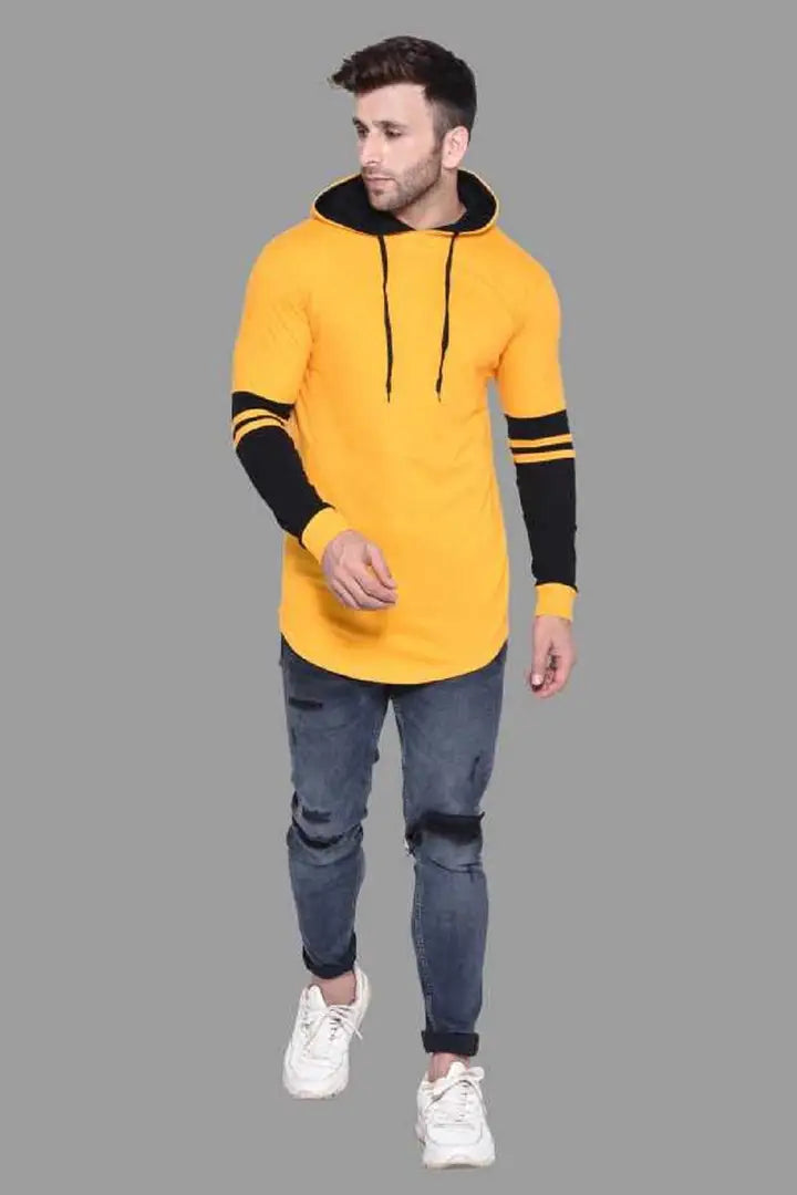 RiseMax Striped Cotton Blend M25 Full Sleeve Hoodie Regular Fit T-Shirt for Men