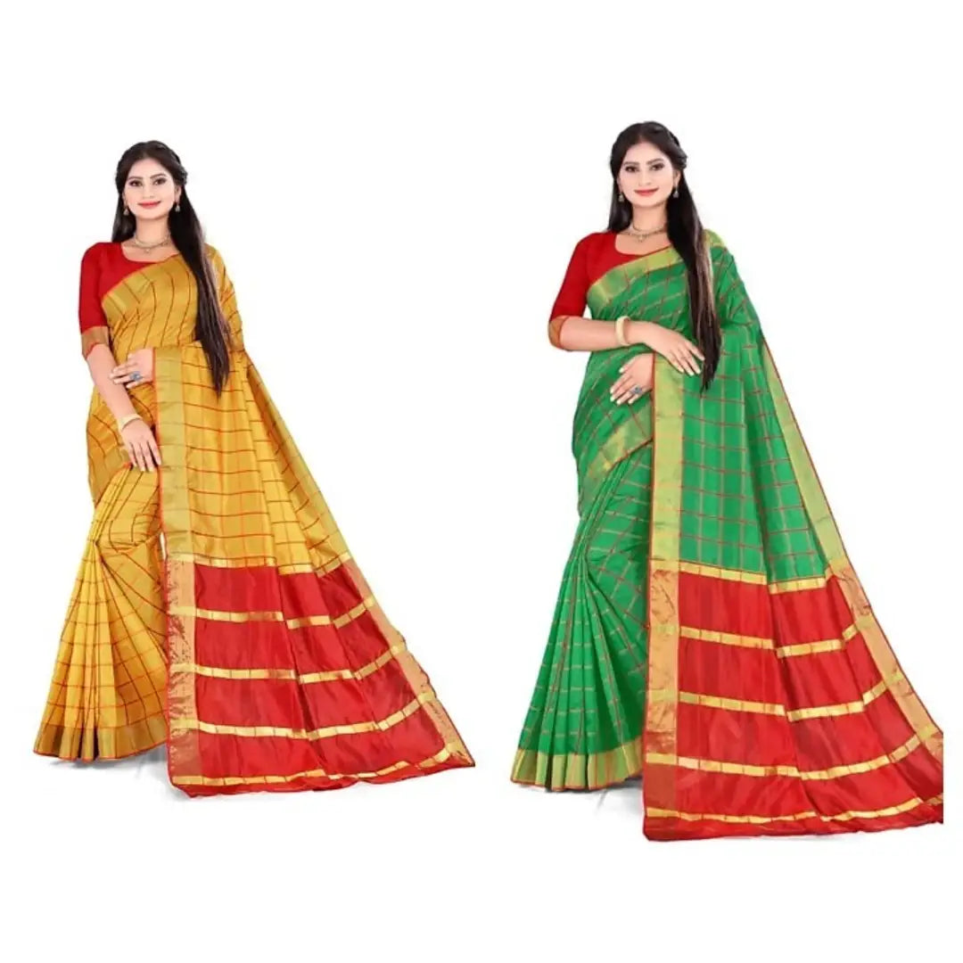 Combo 2 Saree cotton silk sarees