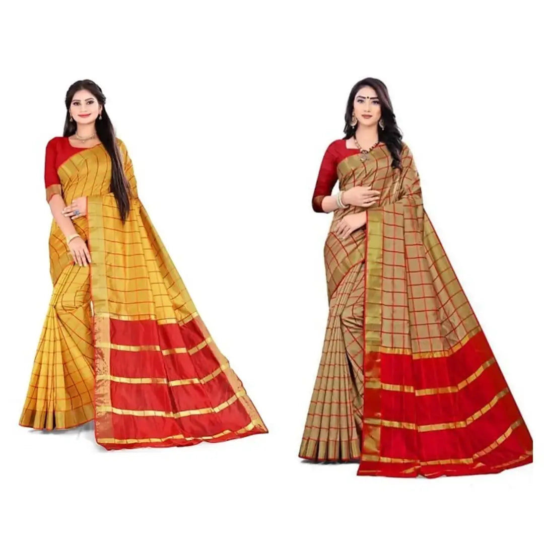 Combo 2 Saree cotton silk sarees