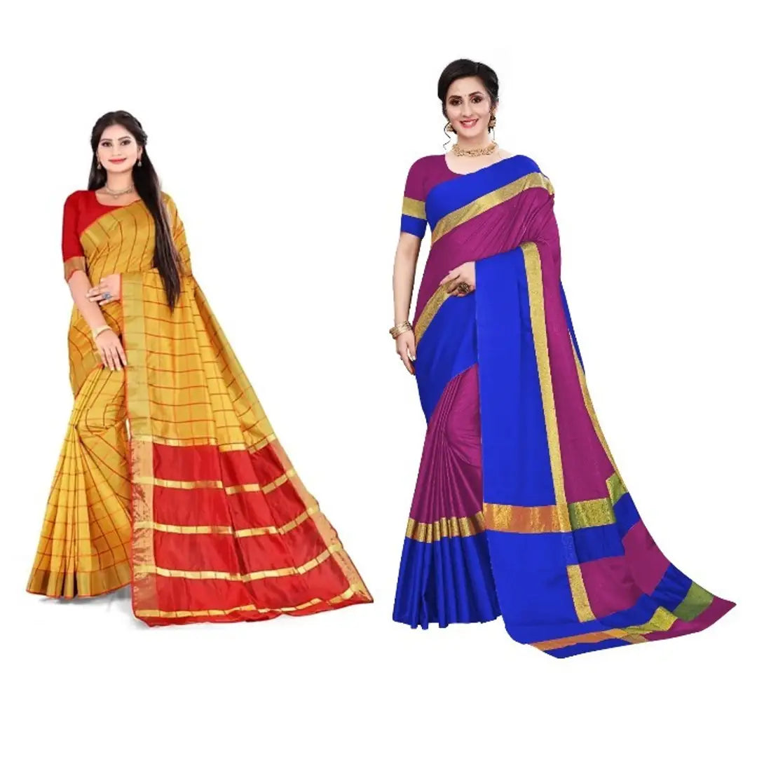 Combo 2 Saree cotton silk sarees