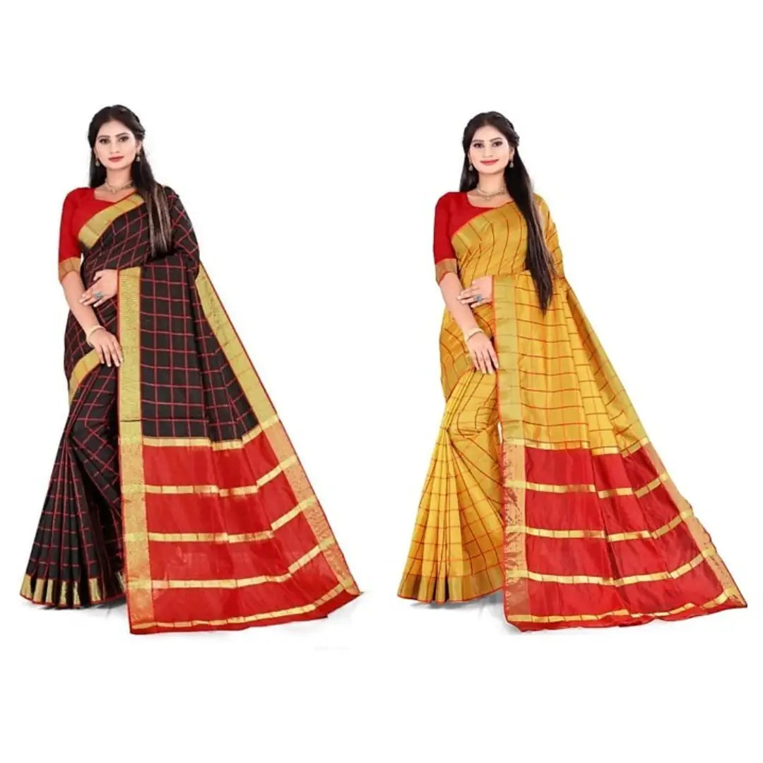 Combo 2 Saree cotton silk sarees