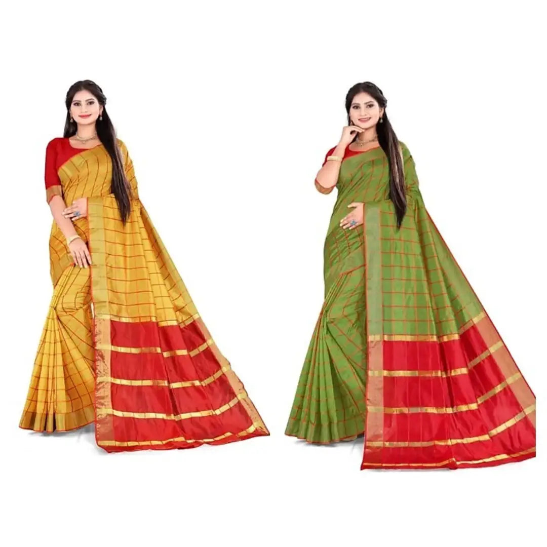 Combo 2 Saree cotton silk sarees