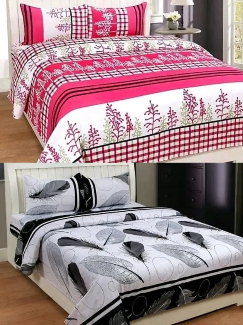 poly cotton bedsheet combo