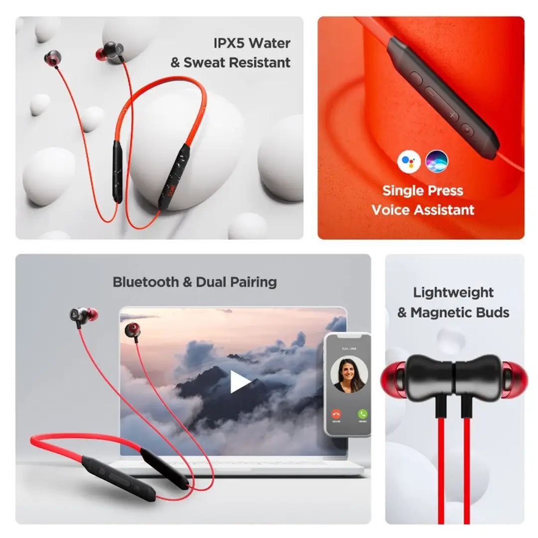 Rockerz 205 Pro in Ear Bluetooth Neckband with Beast Mode