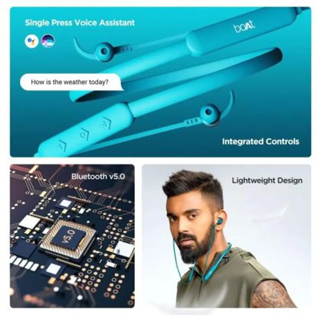 Rockerz 255 Pro with Fast Charging Bluetooth Headset (Teal Green, In the Ear)