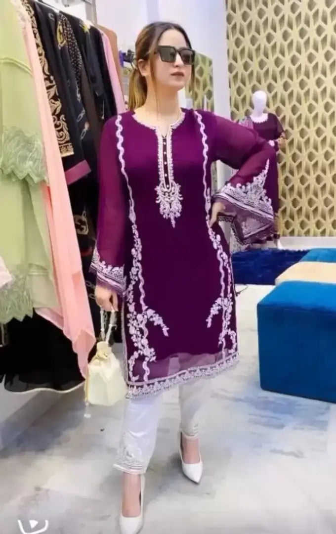 Women Kurta and Pant Purple