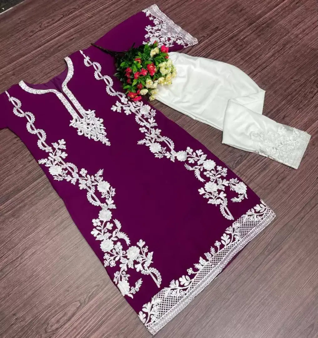 Women Kurta and Pant Purple