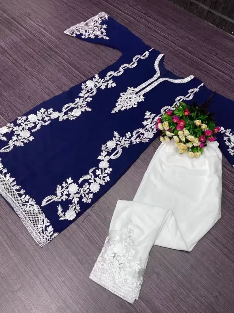Women Kurta and Pant Blue