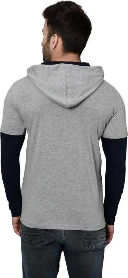 RiseMax Striped Cotton Blend M27 Full Sleeve Hoodie Regular Fit T-Shirts for Men