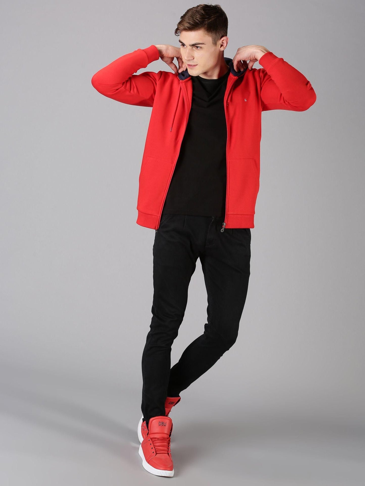 Urgear Fleece Solid Full Sleeves Regular Fit Mens Hoodie