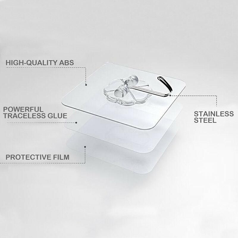 Wall Hook- Self Adhesive Silicone Wall Hooks(Pack of 10)