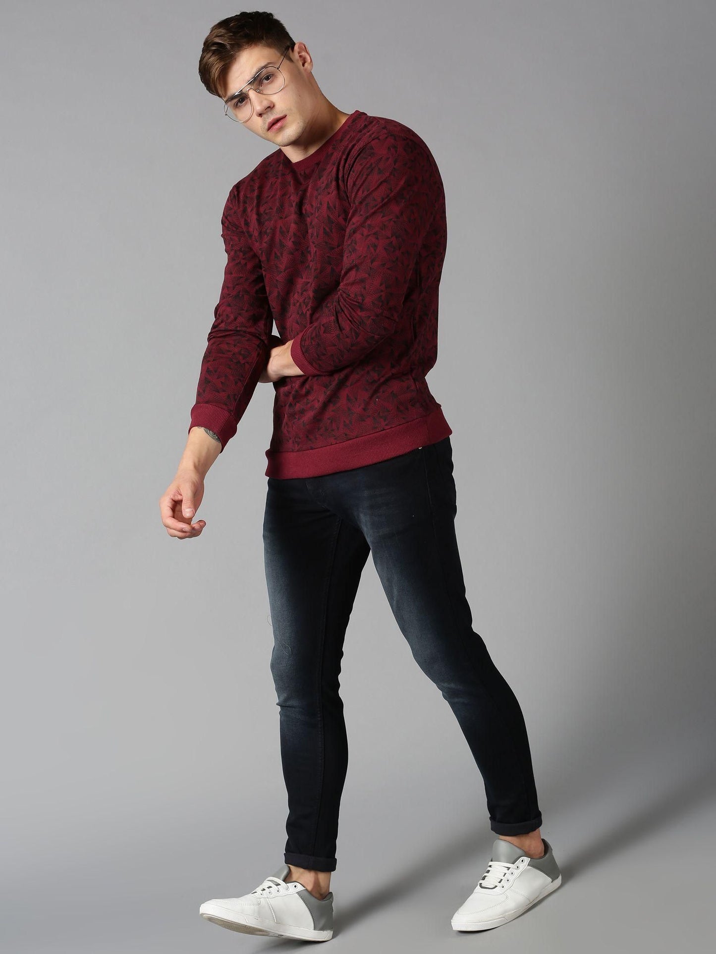 Urgear Fleece Printed Full Sleeves Regular Fit Mens Sweatshirt