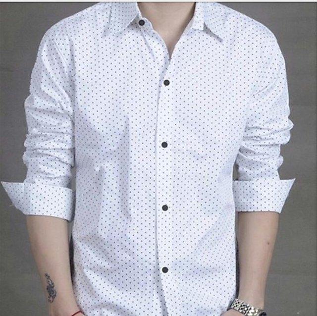 Cotton Blend Printed Slim Fit Shirt