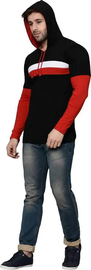 RiseMax Striped Cotton Blend M27 Full Sleeve Hoodie Regular Fit T-Shirts for Men