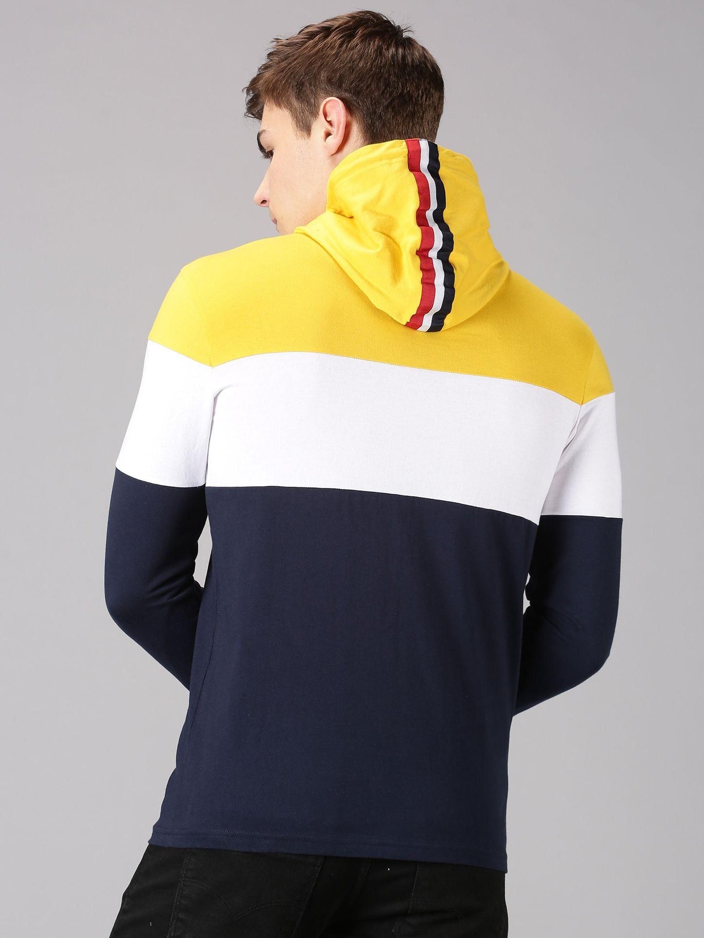 Urgear Fleece Color Block Full Sleeves Regular Fit Mens Hoodie