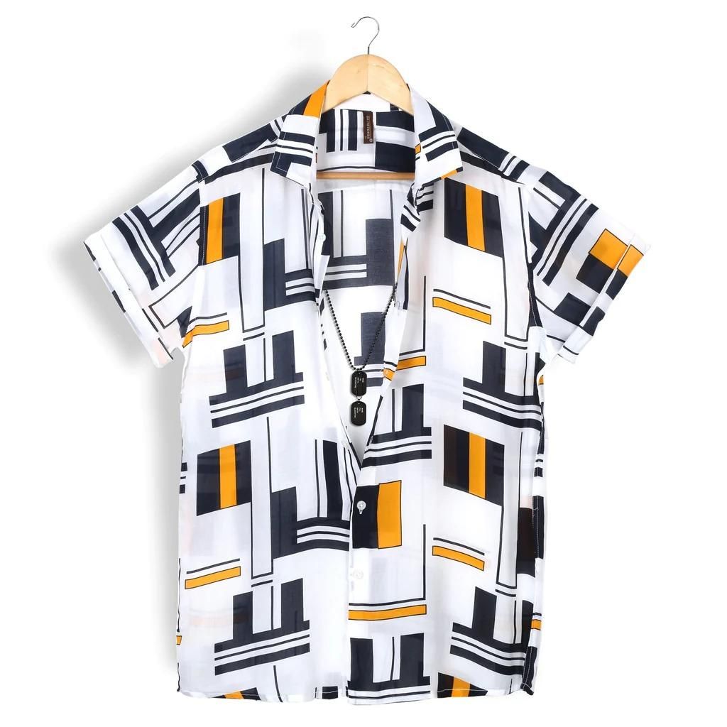 Rayon Printed Half Sleeves Regular Fit Mens Casual Shirt