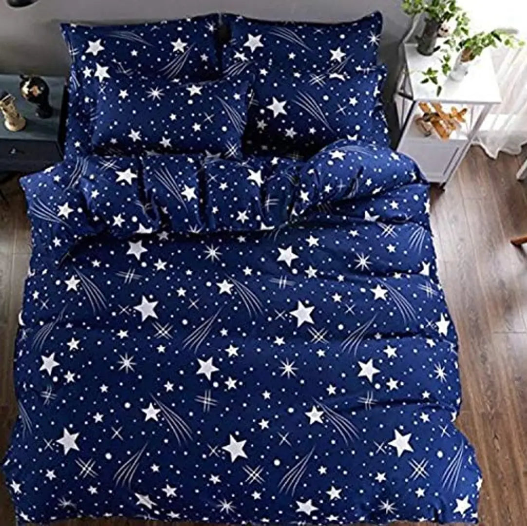 HANU Home Finishing Present by 3D bedsheet Double with Pillow Cover Combo/BEDSHEET/CHADER/BEDLINE Color Multi Size 90X100 INCH