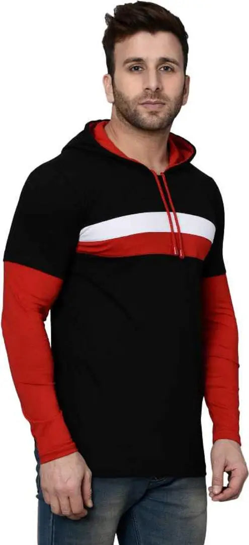 RiseMax Striped Cotton Blend M27 Full Sleeve Hoodie Regular Fit T-Shirts for Men