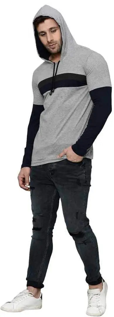 RiseMax Striped Cotton Blend M27 Full Sleeve Hoodie Regular Fit T-Shirts for Men