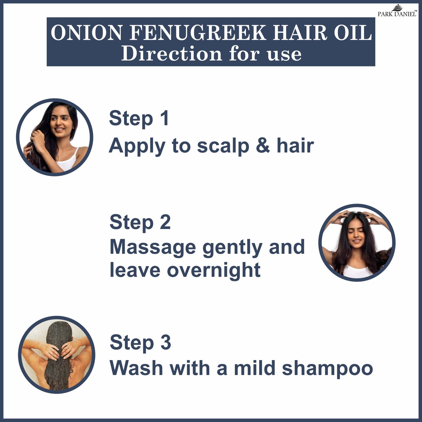 Park Daniel Premium Onion Fenugreek Hair Oil Enriched With Vitamin E -For Hair Growth and Shine (60 ml)