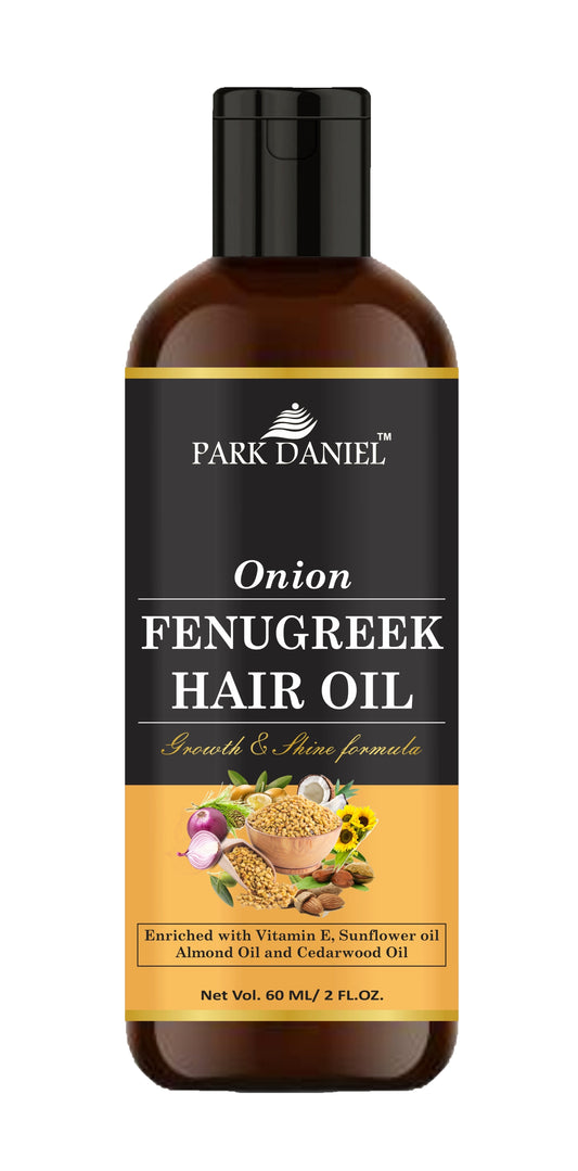 Park Daniel Premium Onion Fenugreek Hair Oil Enriched With Vitamin E -For Hair Growth and Shine (60 ml)