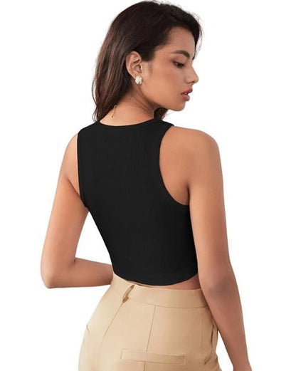 Trendy Solid Polyester Cotton Top