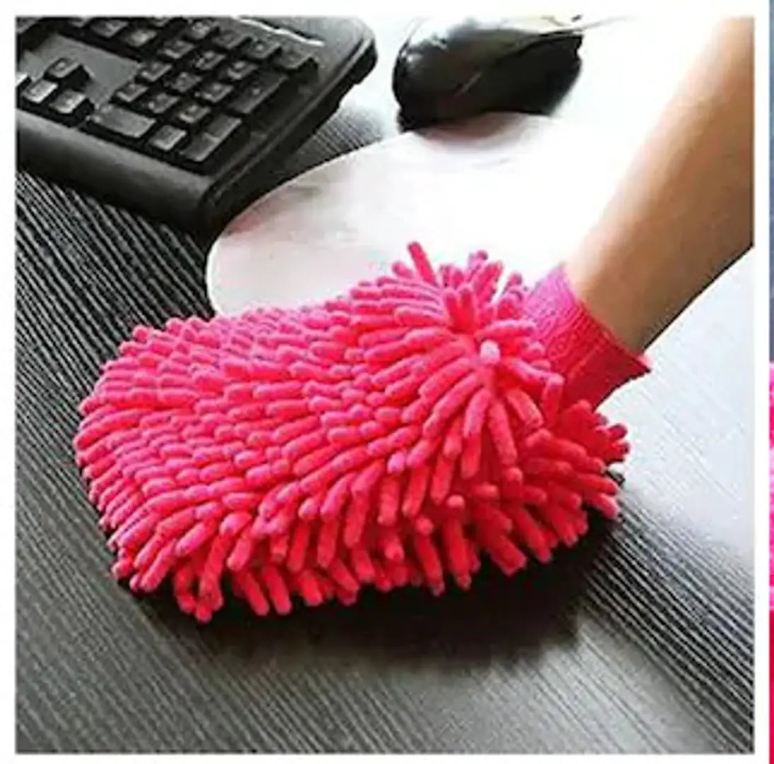 2 Sided  Microfiber Home and Car Cleaning Dusting Gloves Lint Free Scratch free