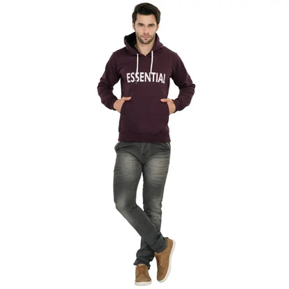 Leebonee Men's Printed Solid Fleece Hooded Sweatshirt