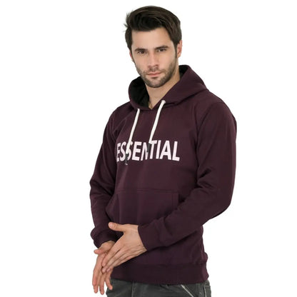 Leebonee Men's Printed Solid Fleece Hooded Sweatshirt