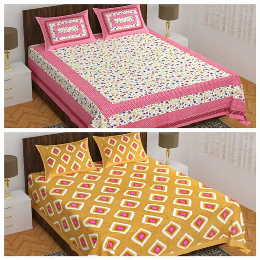 Combo Of Cotton Double Bedsheet