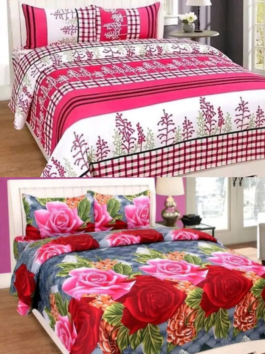 poly cotton bedsheet combo