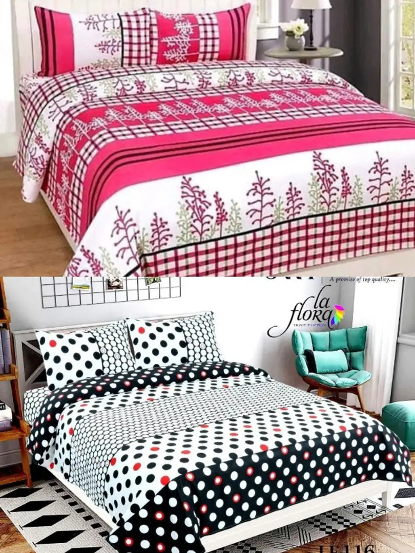 poly cotton bedsheet combo