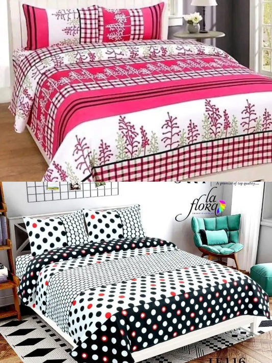 poly cotton bedsheet combo