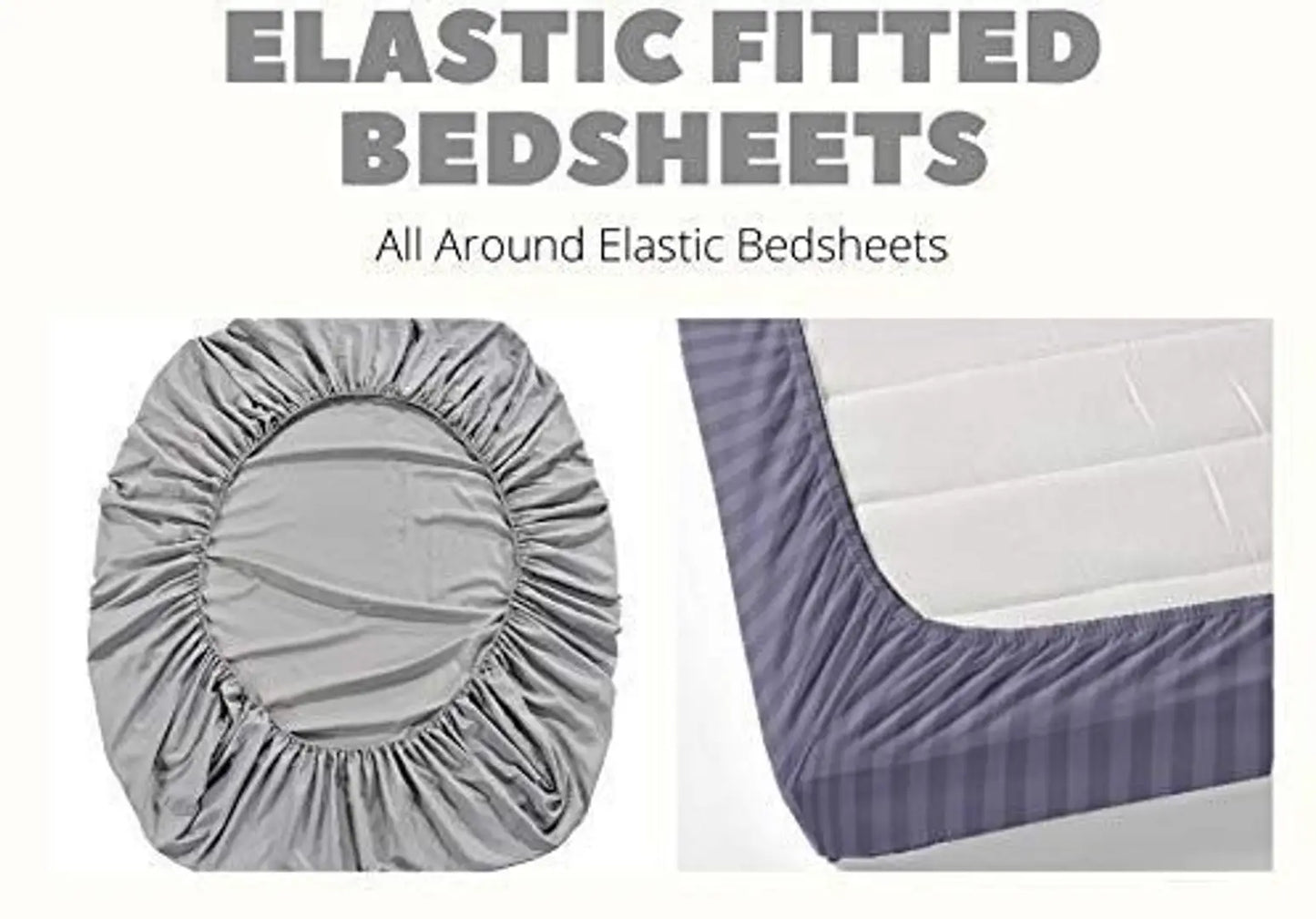 Fitted King Size bedsheet Cotton | Elastic bedsheet