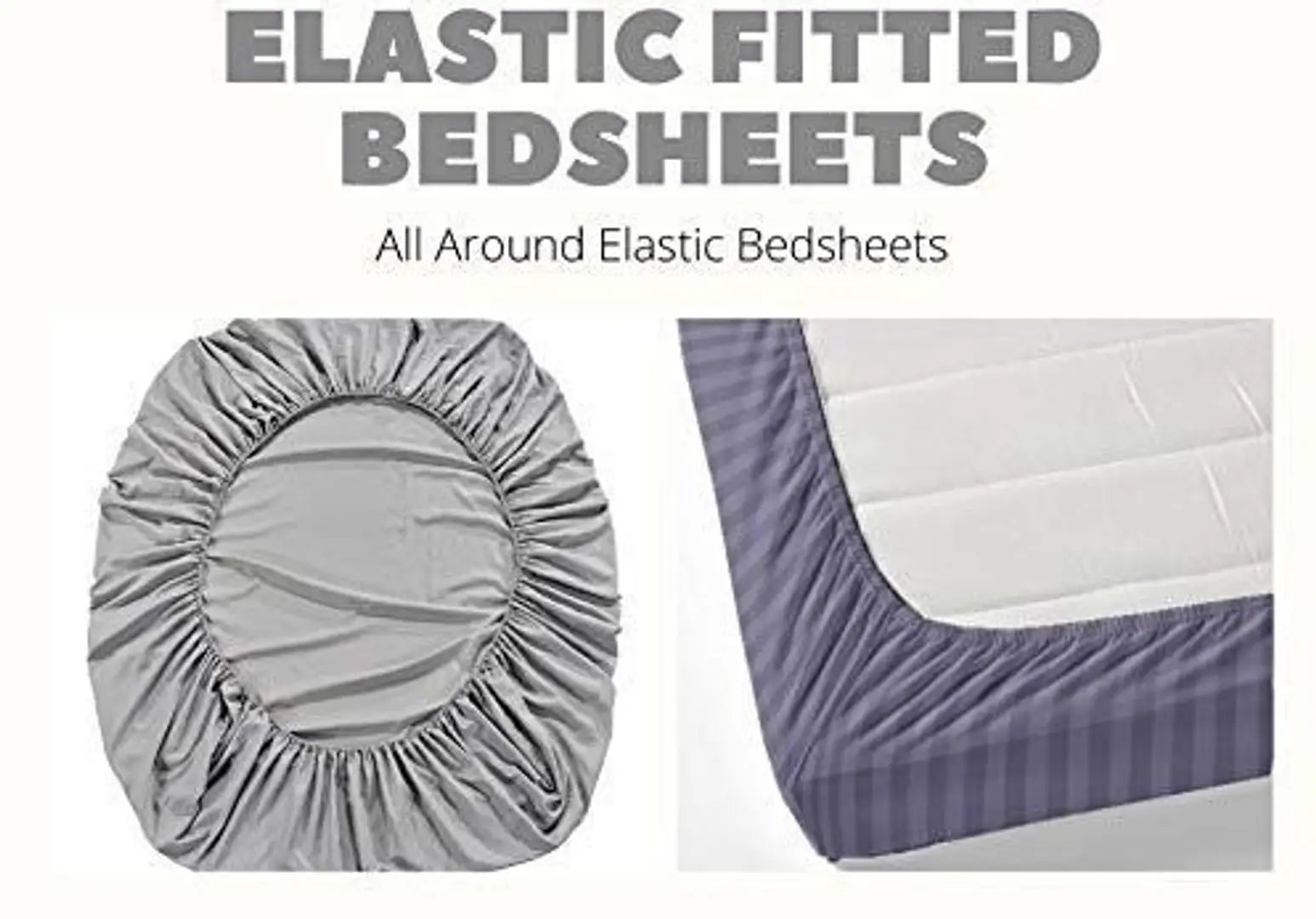 Fitted King Size bedsheet Cotton | Elastic bedsheet