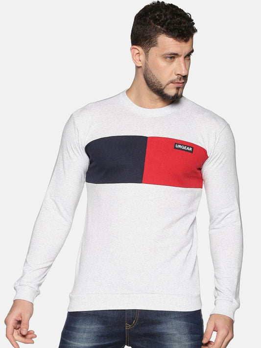 Urgear Fleece Color Block Full Sleeves Regular Fit Mens Sweatshirt