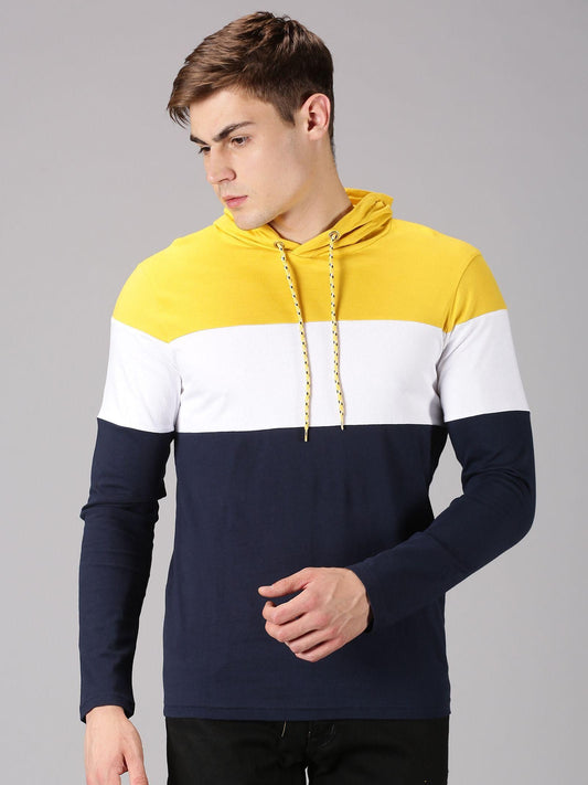 Urgear Fleece Color Block Full Sleeves Regular Fit Mens Hoodie