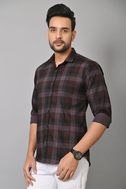Gasperity Cotton Checks Full Sleeves Mens Casual Shirt