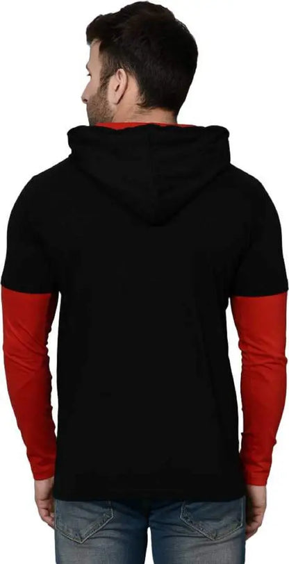 RiseMax Striped Cotton Blend M27 Full Sleeve Hoodie Regular Fit T-Shirts for Men
