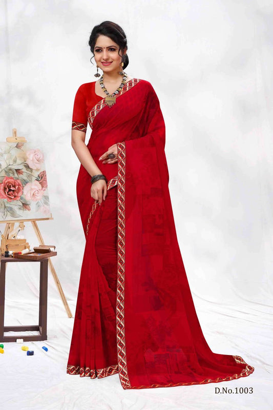 Trendy Printed Georgette Sarees