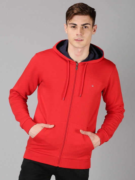 Urgear Fleece Solid Full Sleeves Regular Fit Mens Hoodie