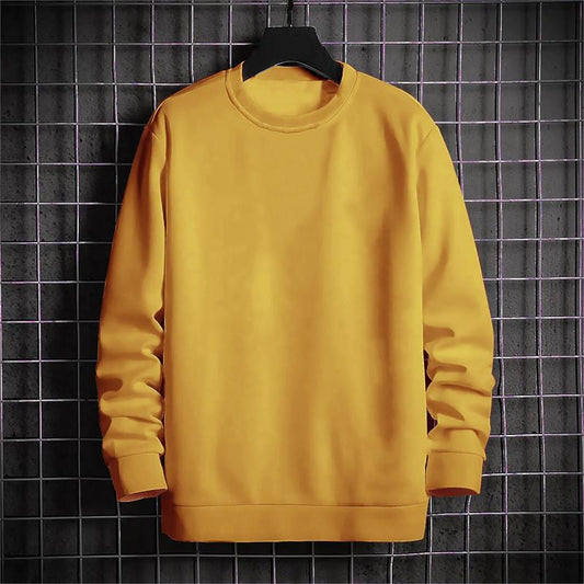 Cotton Solid Full Sleeves Mens Sweatshirt