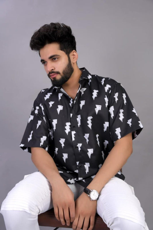 Brown Brothers Cotton Blend Printed Half Sleeves Regular Fit Mens Casual Shirt