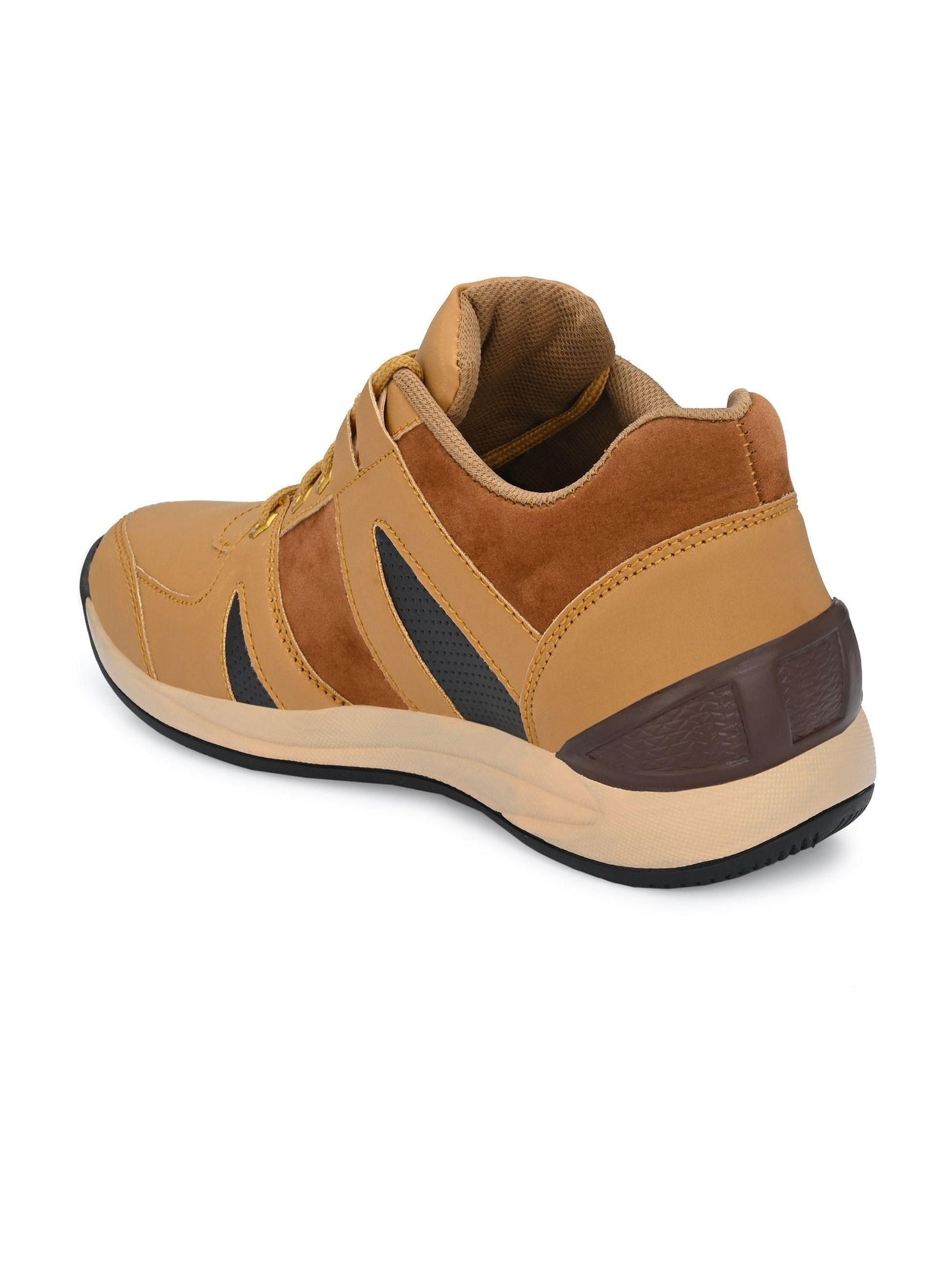 Bucik Men's Beige Synthetic Leather Lace-Up Casual Shoes