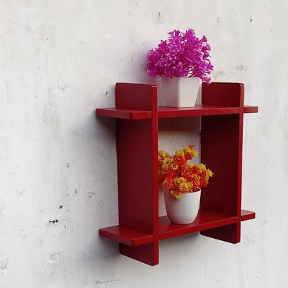 onlinecraft Wooden Wall Shelf (red)