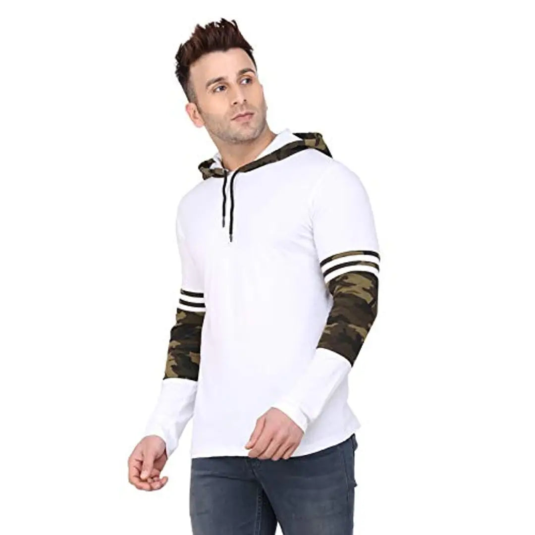 Aarcadian Men's Regular Fit Designer Hood Full T-Shirt