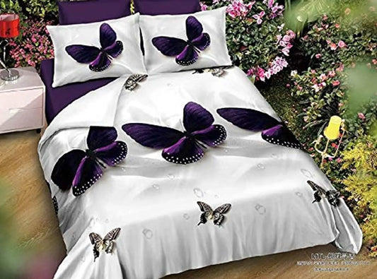 HANU Home Finishing Present by 3D bedsheet Double with Pillow Cover Combo/BEDSHEET/CHADER/BEDLINE Color Multi Size 90X100 INCH
