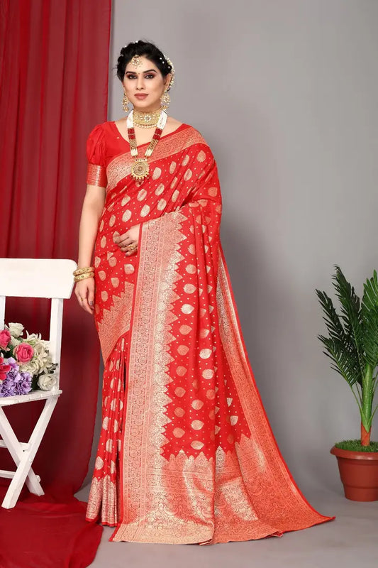 Soft Banarasi Silk Saree Silk Saree With Running Blouse