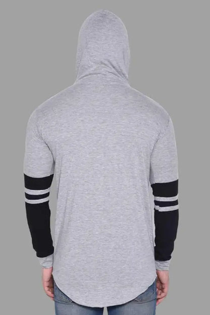 RiseMax Striped Cotton Blend M25 Full Sleeve Hoodie Regular Fit T-Shirt for Men